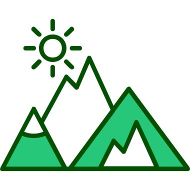 Dağlar. Web simgesi basit illüstrasyon  