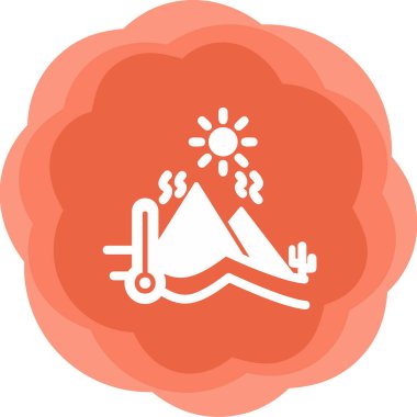 İklim değişikliği, sıcak hava ikonu vektör illüstrasyonu