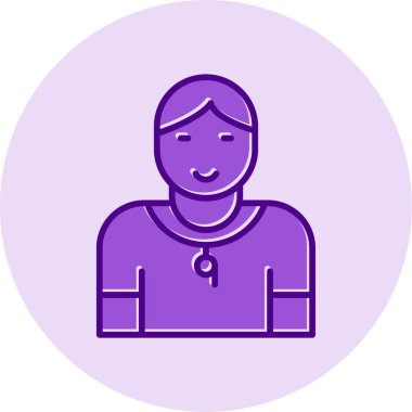 Jimnastik eğitmeni web simgesi, vektör illüstrasyonu