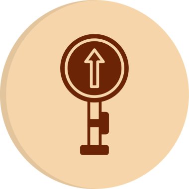 Tek Yol İşaret Ağı simgesi, vektör illüstrasyonu