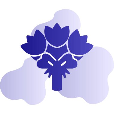 Çiçek buketi. Web simgesi basit illüstrasyon