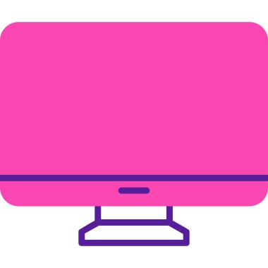 Bilgisayar monitörü. Web simgesi basit illüstrasyon 