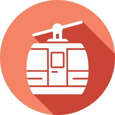 Kablo araba simgesi, vektör illüstrasyonu 