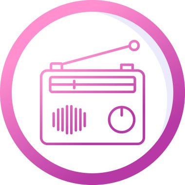 Radyo. Web simgesi basit illüstrasyon 