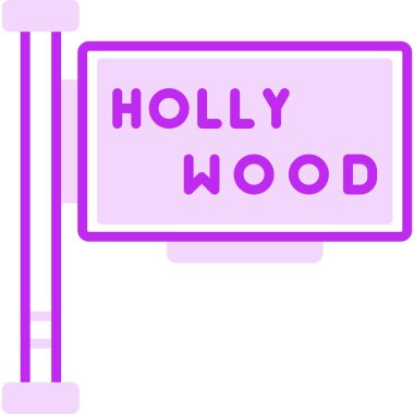Hollywood simgesi web simgesi, vektör illüstrasyonu