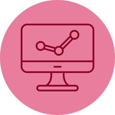 bilgisayar izleme simgesi, vektör illüstrasyonu basit tasarım