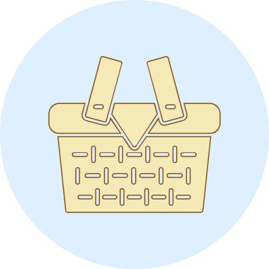 piknik sepeti simge vektör çizim