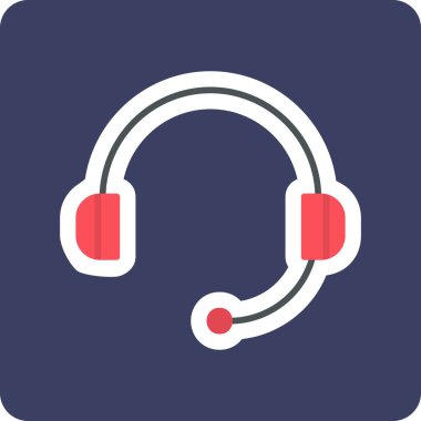 Kulaklık. Web simgesi basit illüstrasyon
