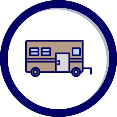 Camper van simge vektör çizim