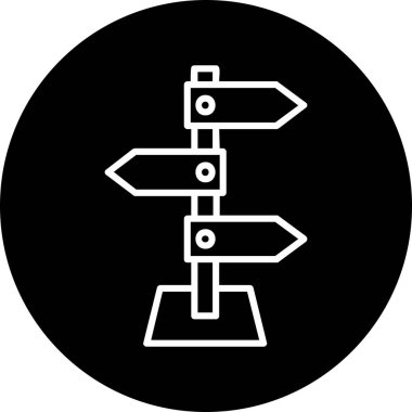 yön işareti simgesi, vektör illüstrasyonu 