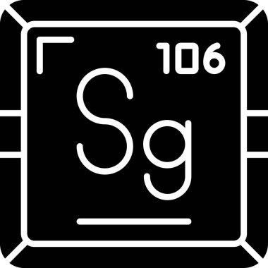 Seaborgium web simgesi, vektör illüstrasyonu