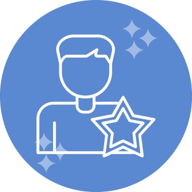 Yıldızlı adam, teşvikli ikon vektör illüstrasyonu