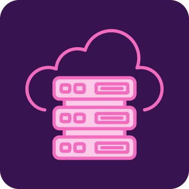 Bulut Sunucusu simgesi, vektör illüstrasyonu basit tasarım