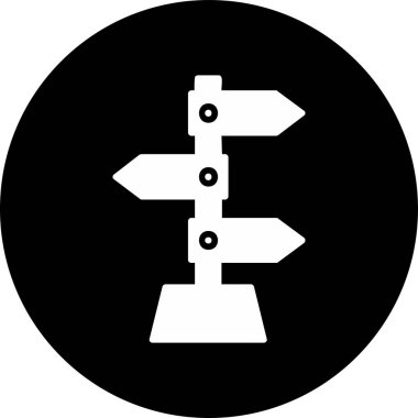 yön işareti simgesi, vektör illüstrasyonu 