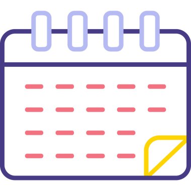 Takvim simgesi, vektör illüstrasyonu basit tasarım