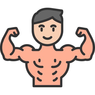 Vücut geliştirici. Web simgesi basit illüstrasyon