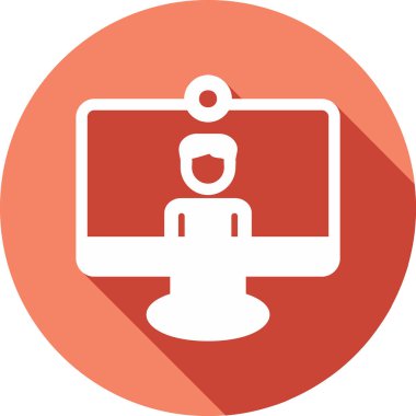 çevrimiçi konferans, illüstrasyon, vektör simgesi