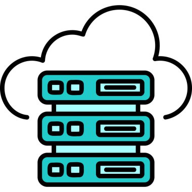 Bulut Sunucusu simgesi, vektör illüstrasyonu basit tasarım