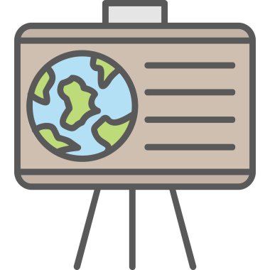 Coğrafya web simgesi, vektör illüstrasyonu