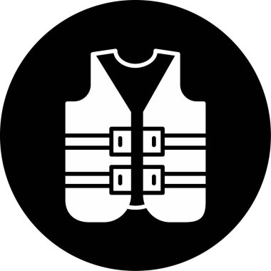 Ceket yeleği simgesi, vektör illüstrasyonu