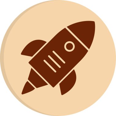 Roket. Web simgesi basit illüstrasyon 