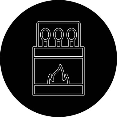 Kibrit. Web simgesi basit illüstrasyon 