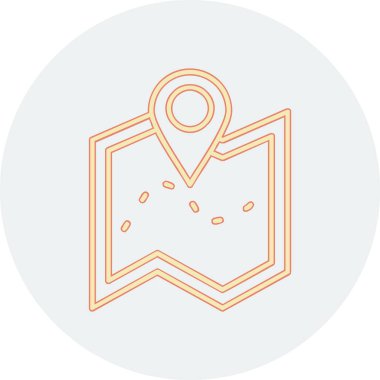 harita simgesinin vektör illüstrasyonu 