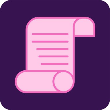 Kağıt parşömen. Web simgesi basit illüstrasyon                