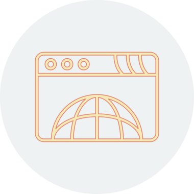 tarayıcı web simgesi, vektör illüstrasyonu