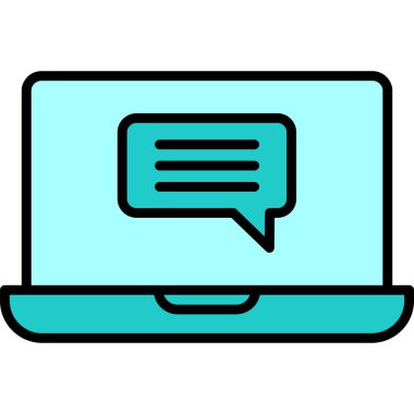 Çevrimiçi İletişim simgesi vektör illüstrasyonu