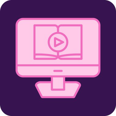 Video dersi için. Web simgesi basit illüstrasyon