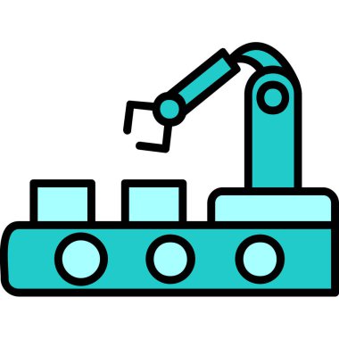 Otomasyon web simgesi, vektör illüstrasyonu