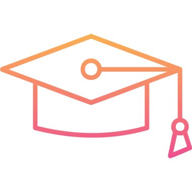 Mortarboard web simgesi basit illüstrasyon