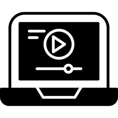 Video oynatıcı ikon vektör illüstrasyonu 