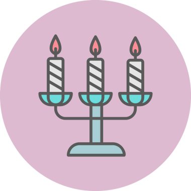 Bir şamdan ağ simgesinin vektör illüstrasyonu 