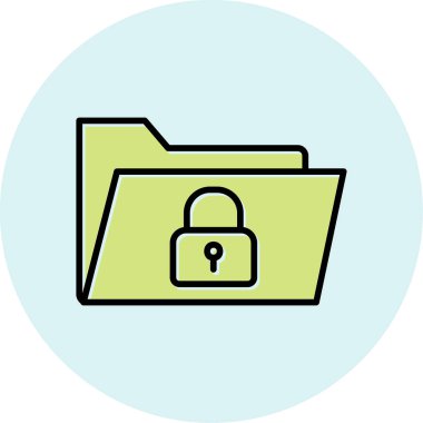 Güvenli Veri Web simgesi vektör illüstrasyonu 