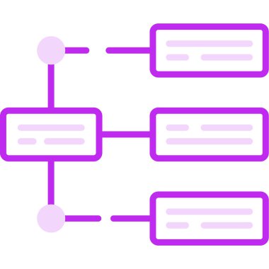 İş diyagramı simgesi. Ağ şeması simgesi. Veritabanı sembolü, vektör illüstrasyonu
