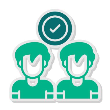 İş adamları simge vektör illüstrasyonuyla tanışıyor