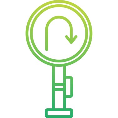 U Dönüş simgesi vektör illüstrasyonu         