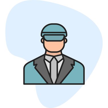 Güvenlik subayı simgesi, vektör illüstrasyonu basit tasarım