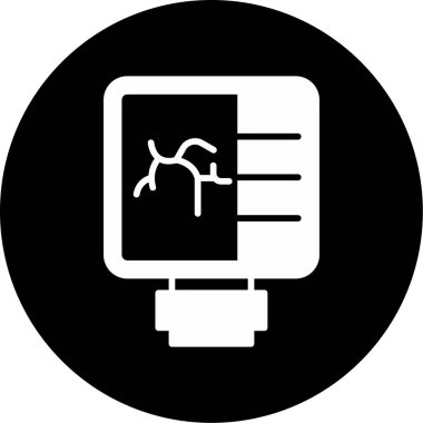 Koroner Anjiyogram simgesinin vektör çizimi      