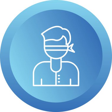 Gözleri bağlı bir adam. Web simgesi vektör illüstrasyonu