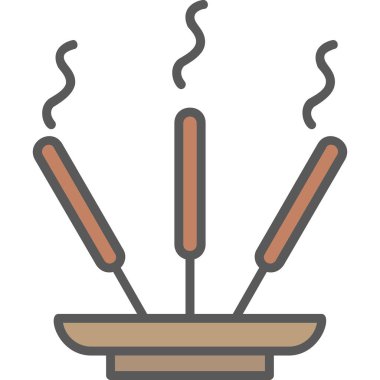 Tütsü çubukları simgesinin web çizimi