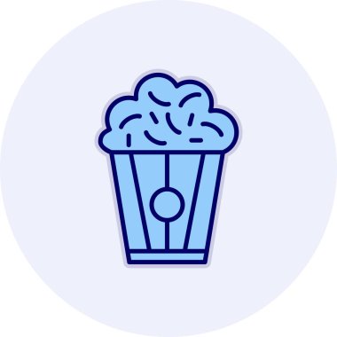 Patlamış mısır. Web simgesi basit illüstrasyon                                  