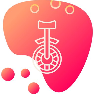 Tek tekerlekli bisiklet. Web simgesi basit illüstrasyon