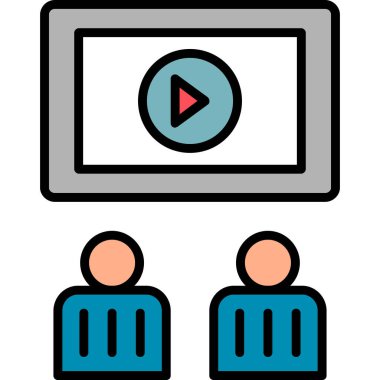 Sinema, çevrimiçi video oynatıcı vektör illüstrasyonu