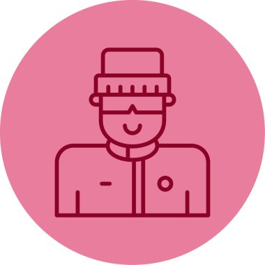 Kayakçı avatar simgesi. vektör illüstrasyonu        