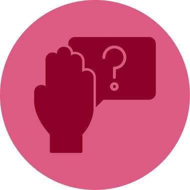 Soru işareti ve el, vektör illüstrasyonu