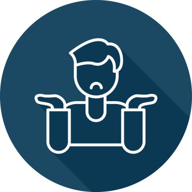 Erkek omuz silkme simgesi, vektör illüstrasyonu basit tasarım