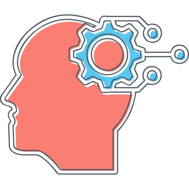 Düşünüyorum. Web simgesi basit illüstrasyon           